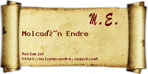 Molcsán Endre névjegykártya