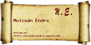Molcsán Endre névjegykártya