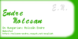 endre molcsan business card